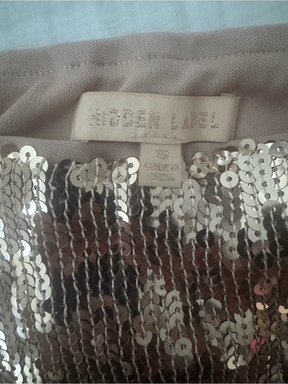 Fringe Sequin Pencil Skirt in Rose Gold - Picture 5 of 5